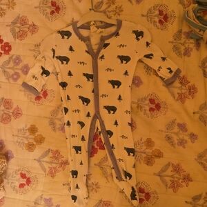 Kyte BABY Cream and Black Bear Footie